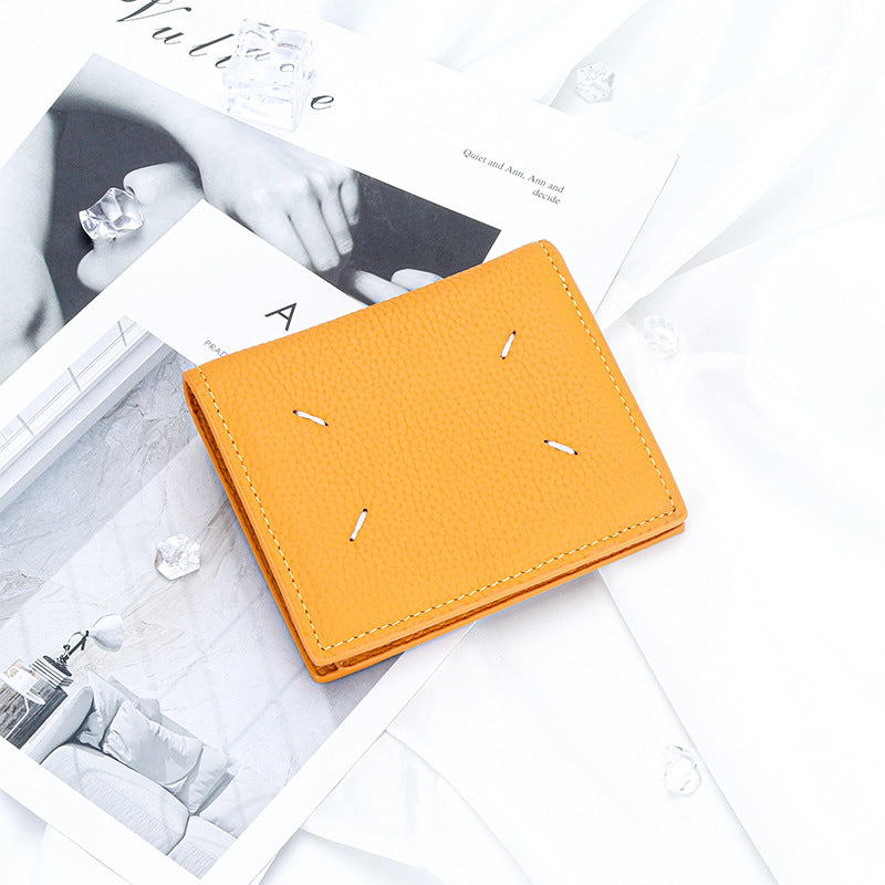 Women's Slouchy Leather Short Fold Genuine Ladies Wallets