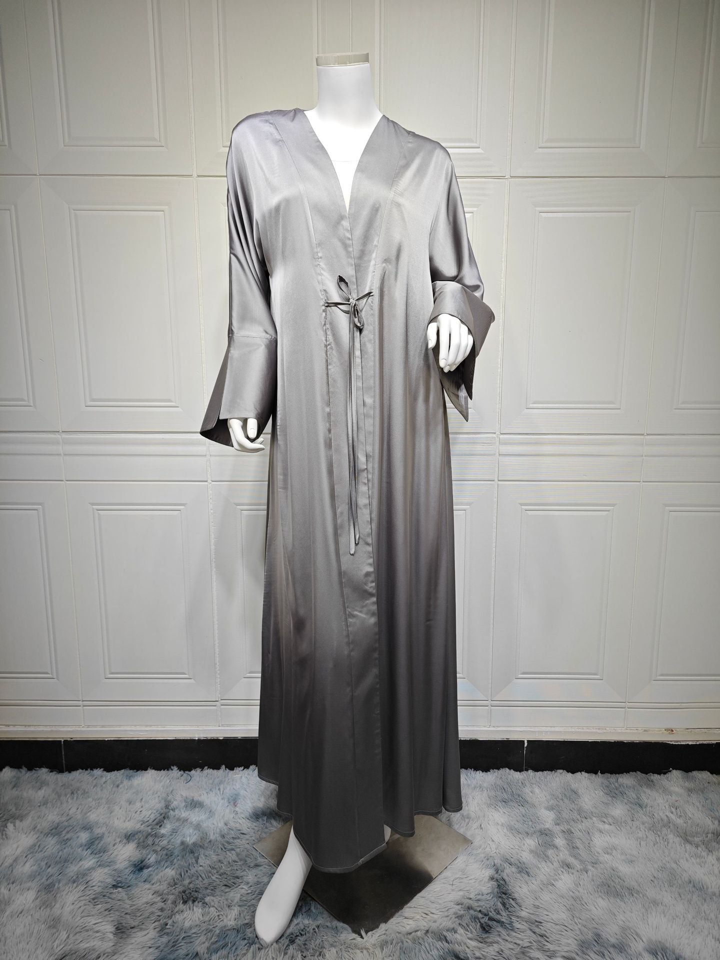 Muslim Robe Fashion Satin Soft Dress Clothing