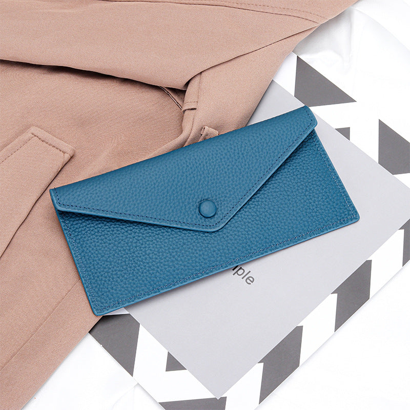 Women's Real Leather Long Large Capacity Pure Card Holder