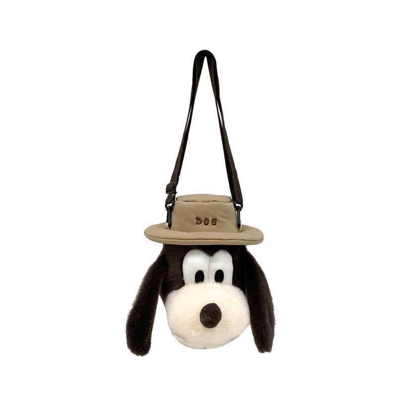 Big Ears Plush Portable Soft Adorable Hat Dog Women's Shoulder Bag