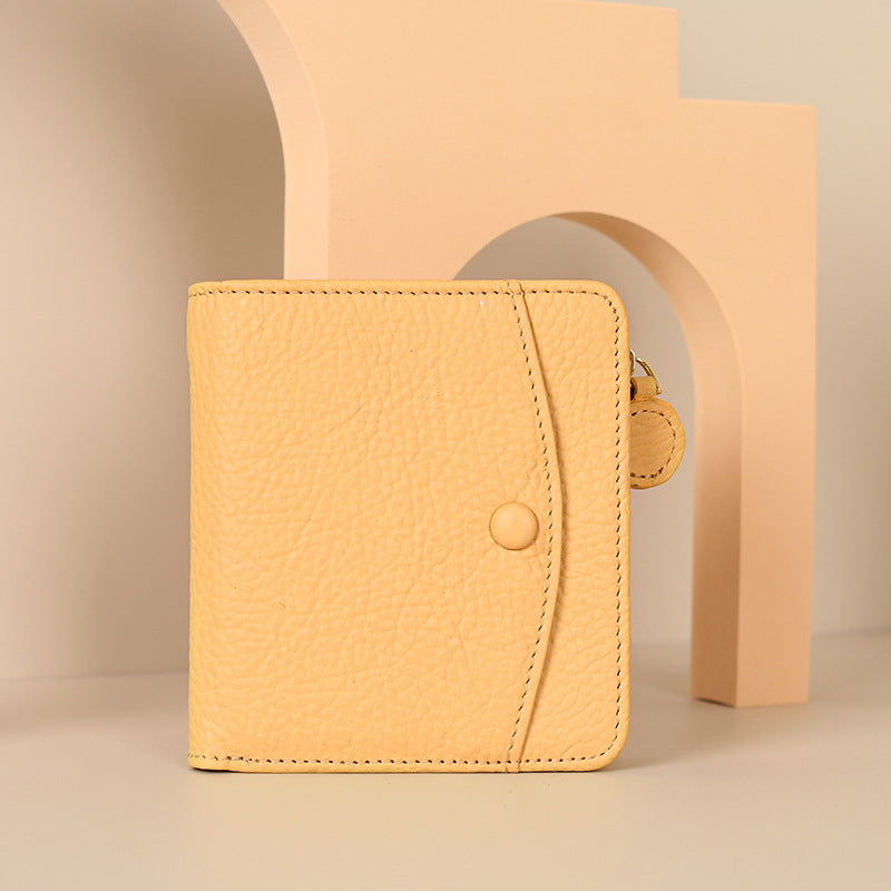 Women's Handmade First Layer Cowhide Mini High Card Holder