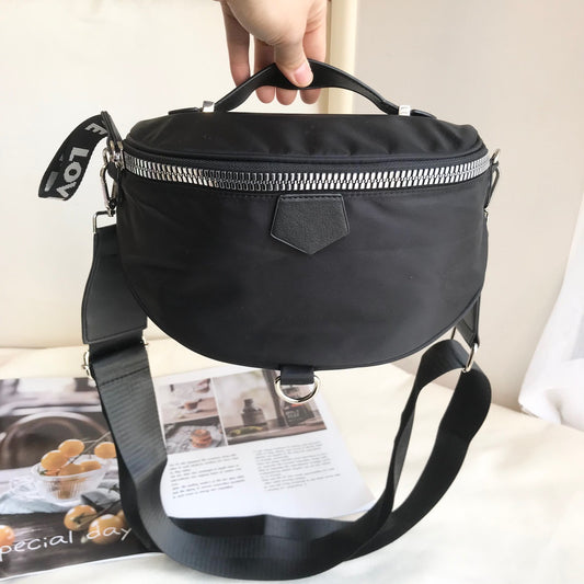 Women's Saddle Lightweight Waterproof Nylon Cloth Portable Shoulder Bags