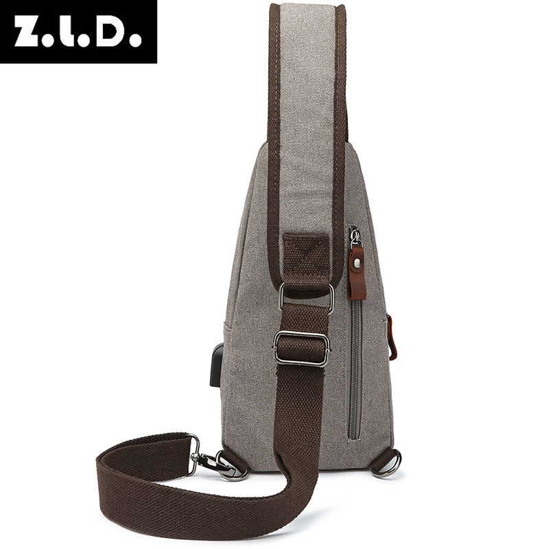 Men's Unique Versatile Elegant Vintage Canvas Men's Chest Bags