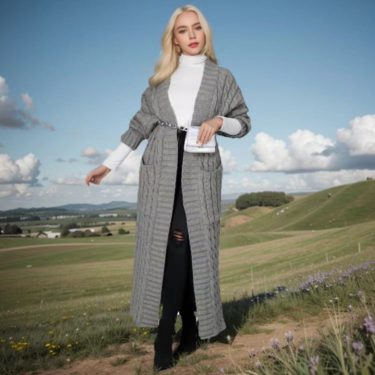 Women's Twist Pocket Fashion Sexy Casual Long Sweaters