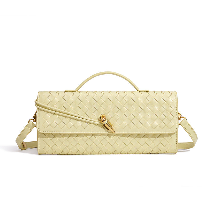 Women's Niche Woven Baguette Fashion Horizontal Clutch Handbags