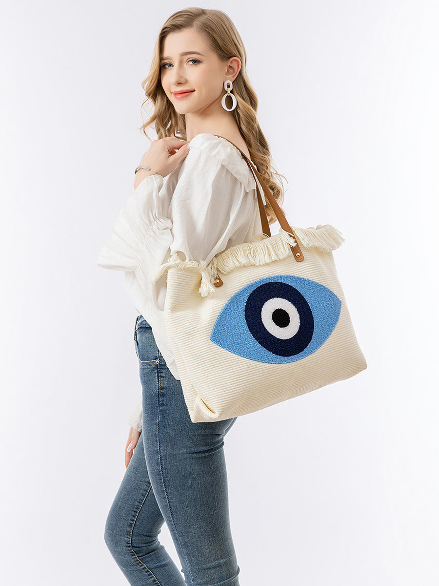 Women's Towel Embroidery Bohemian Canvas Portable Shoulder Bags