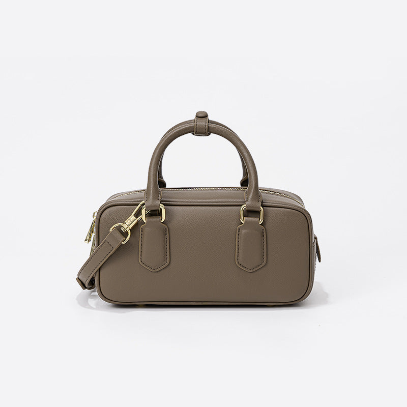 Women's Vintage Boston Bowling Genuine Leather High Handbags