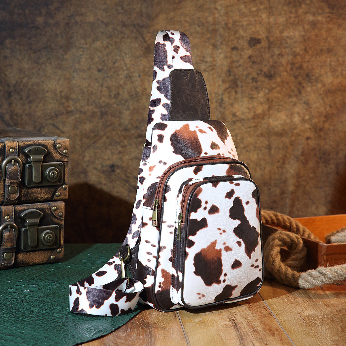 Women's Retro Printed Western One Bohemian Sling Waist Packs