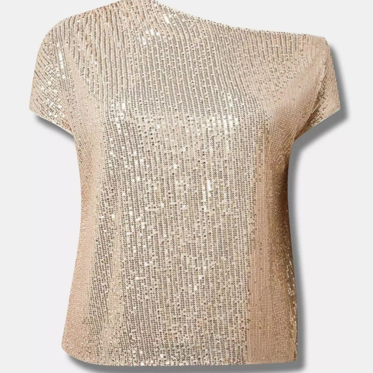 Women's Glitter Sequin Diagonal Collar Sleeve High-grade Blouses