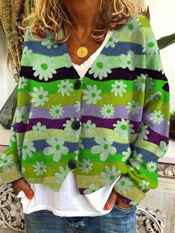 Stylish Christmas Abstract Printing Casual Cloak Sweaters