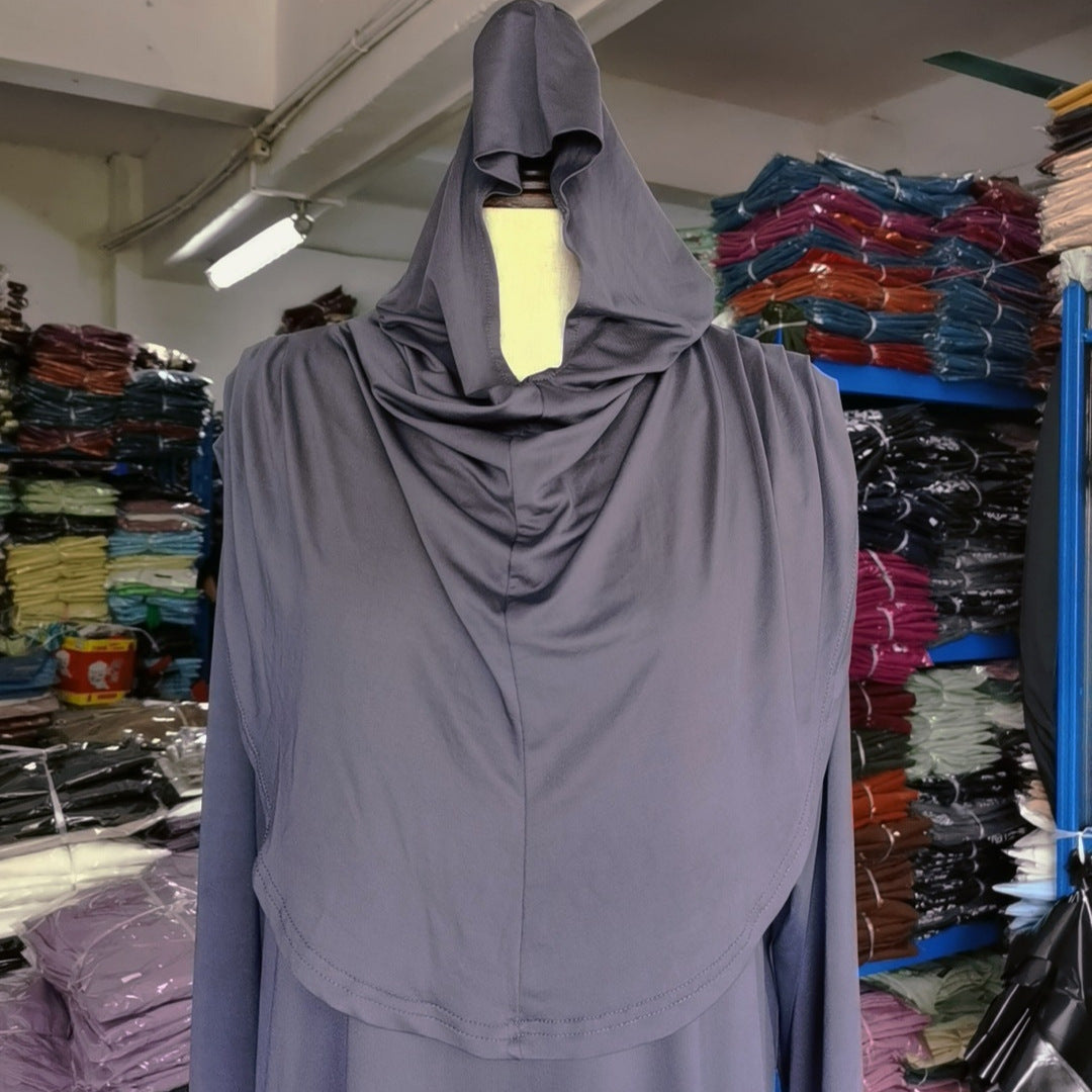 Charming Solid Color Hooded Dress Stitching Dresses