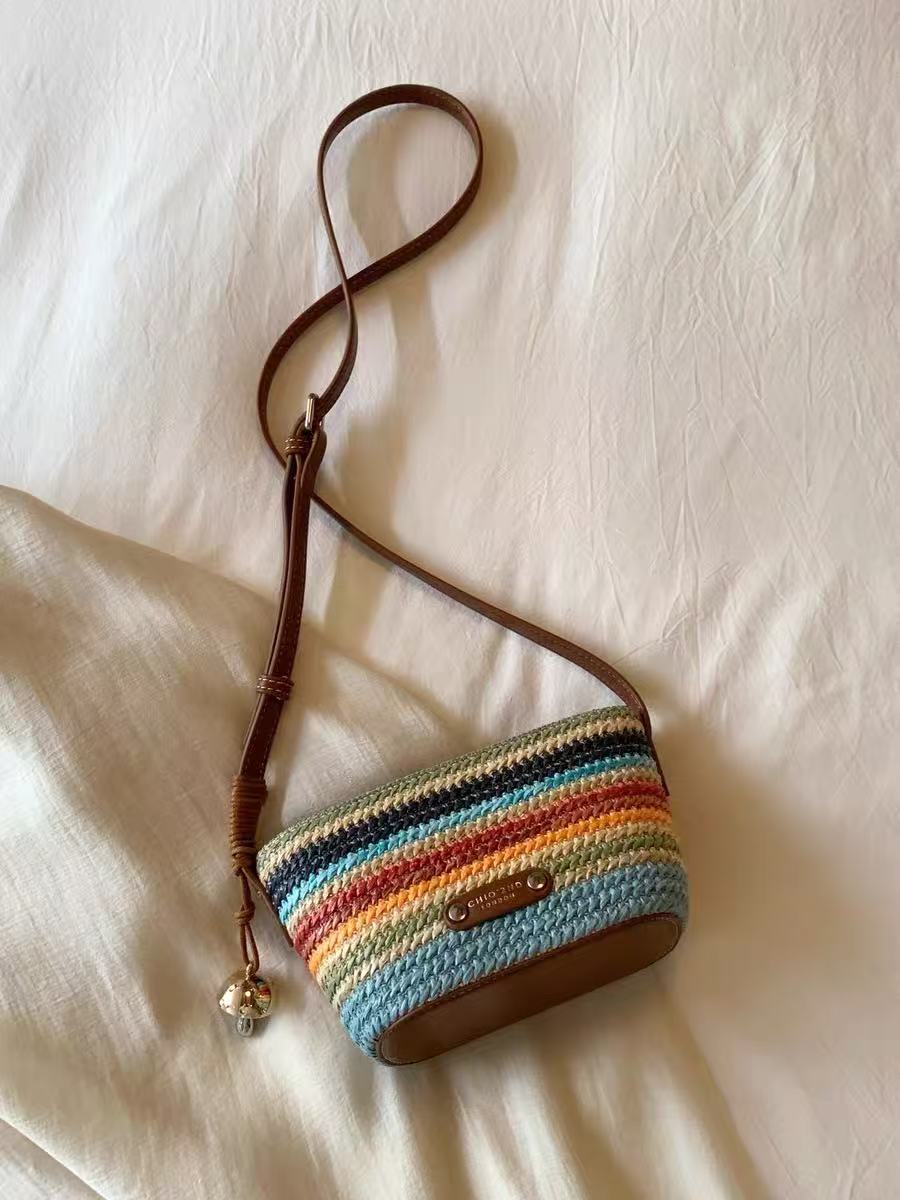Women's South Wind Sunshine Summer Woven Underarm Shoulder Bags