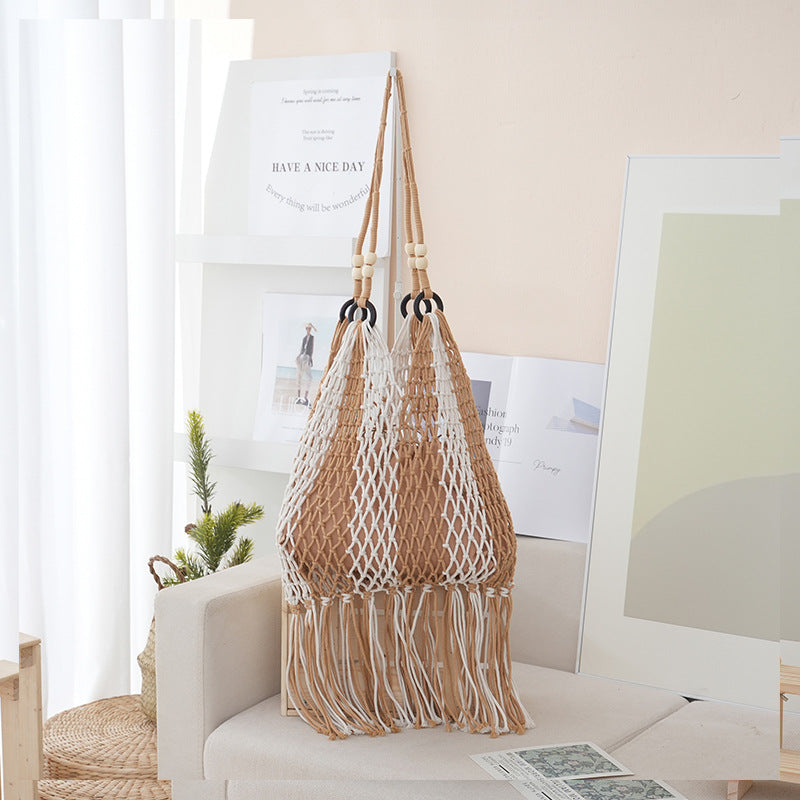 Women's Weaving Hollow Summer Large Capacity Tassel Net Women's Handbag