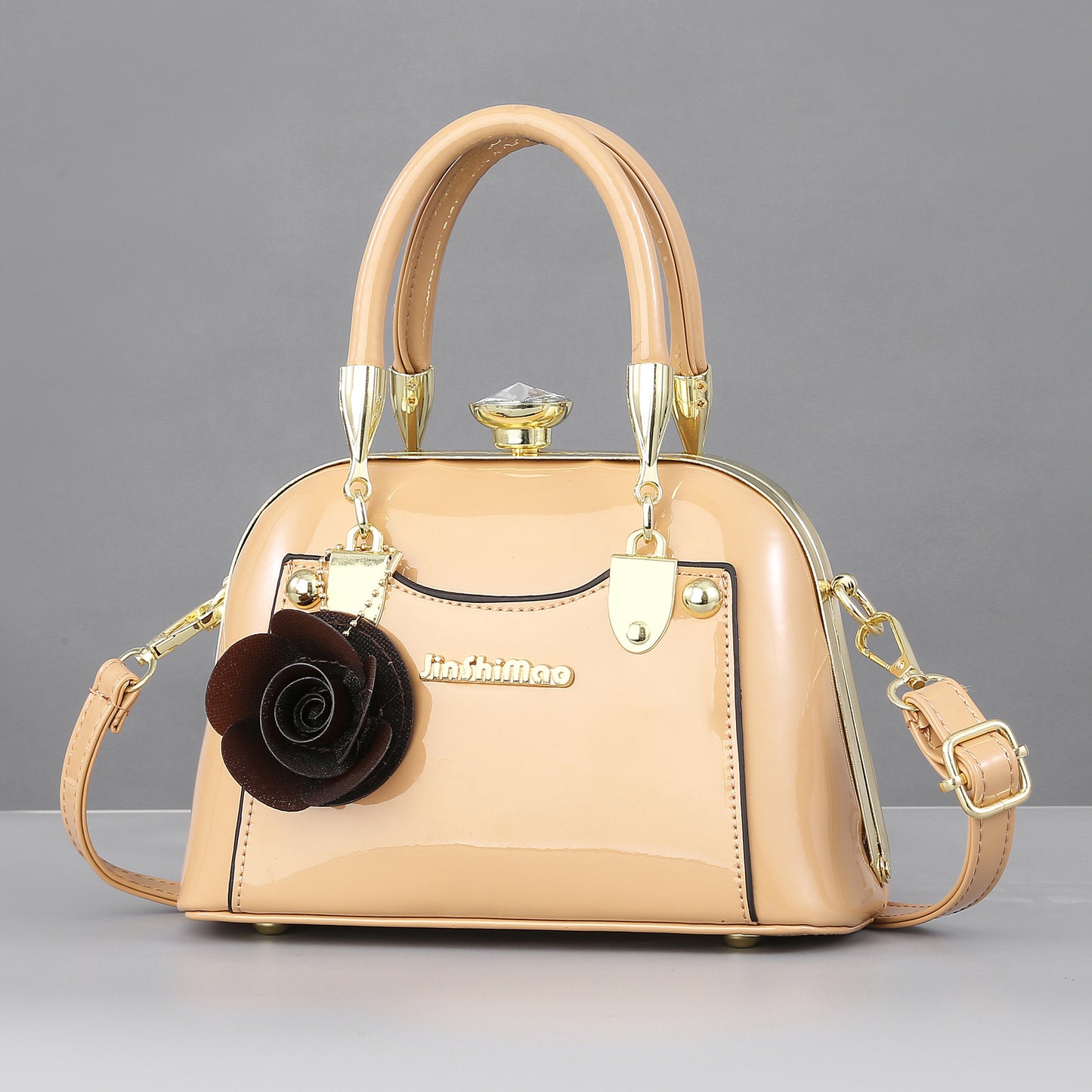 Textured Bright Leather Fashion Shell Dinner Handbags