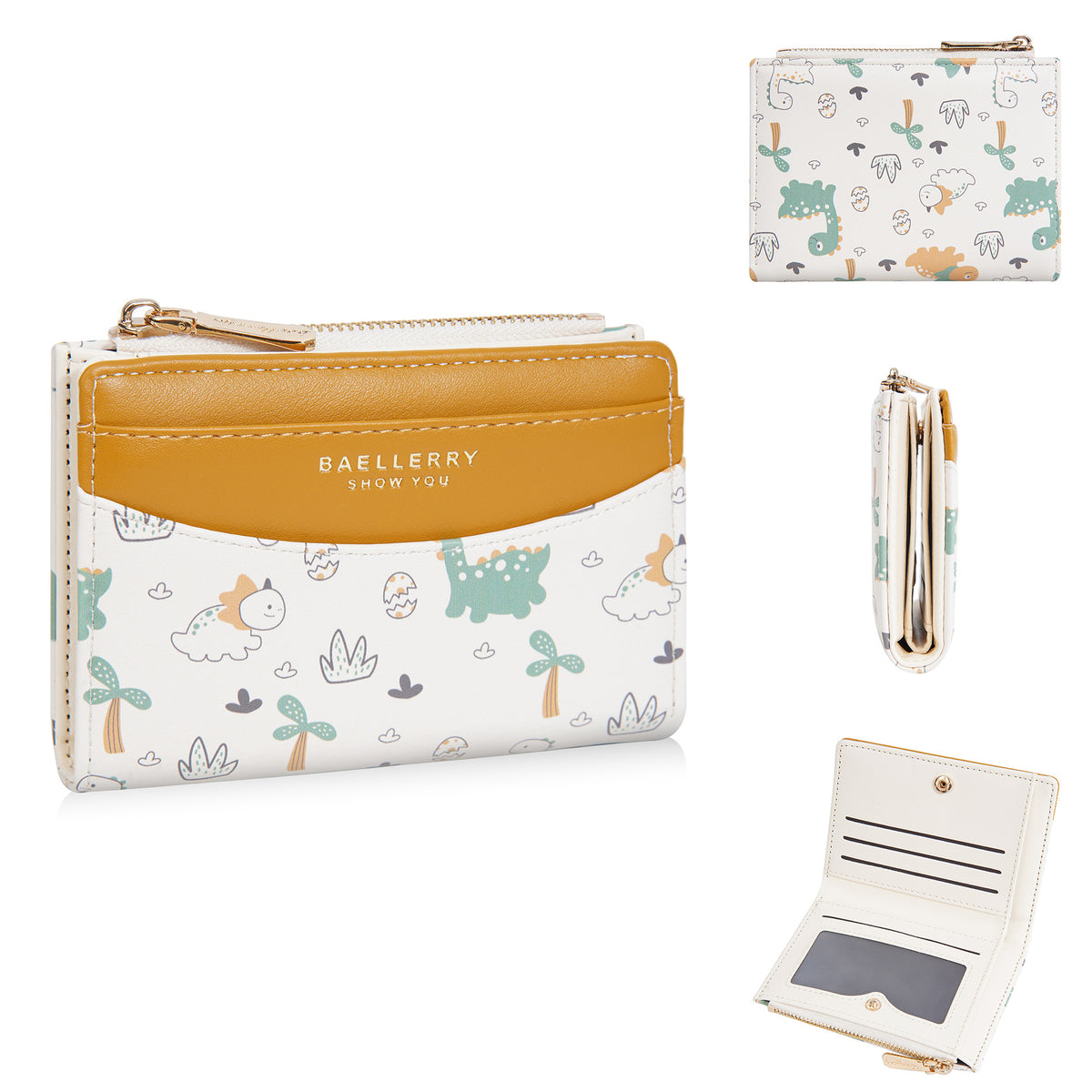 Women's Fashion Dinosaur Printed Niche Zipper High Sense Card Holder