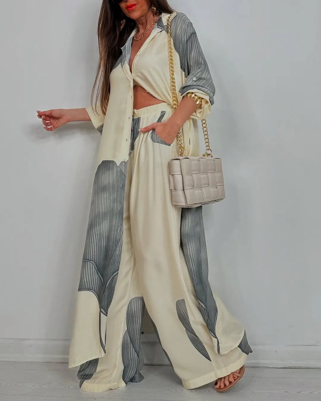 Women's Spring Fashion Casual Multicolor Loose Shirt Suits