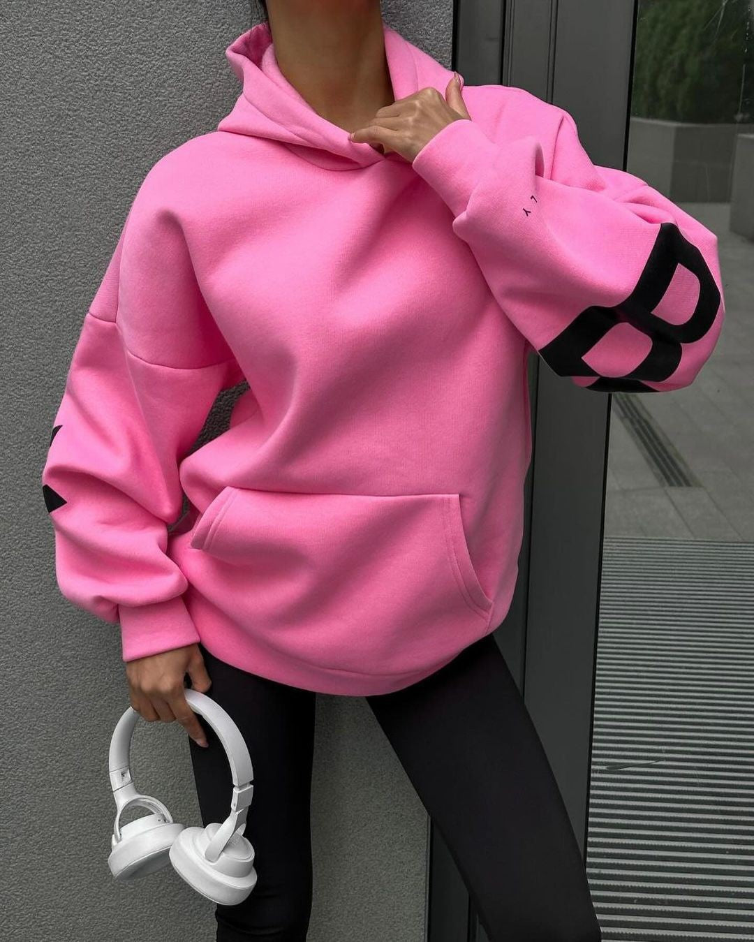 Women's Printed Thickening Long Sleeve Loose Hooded Sweaters