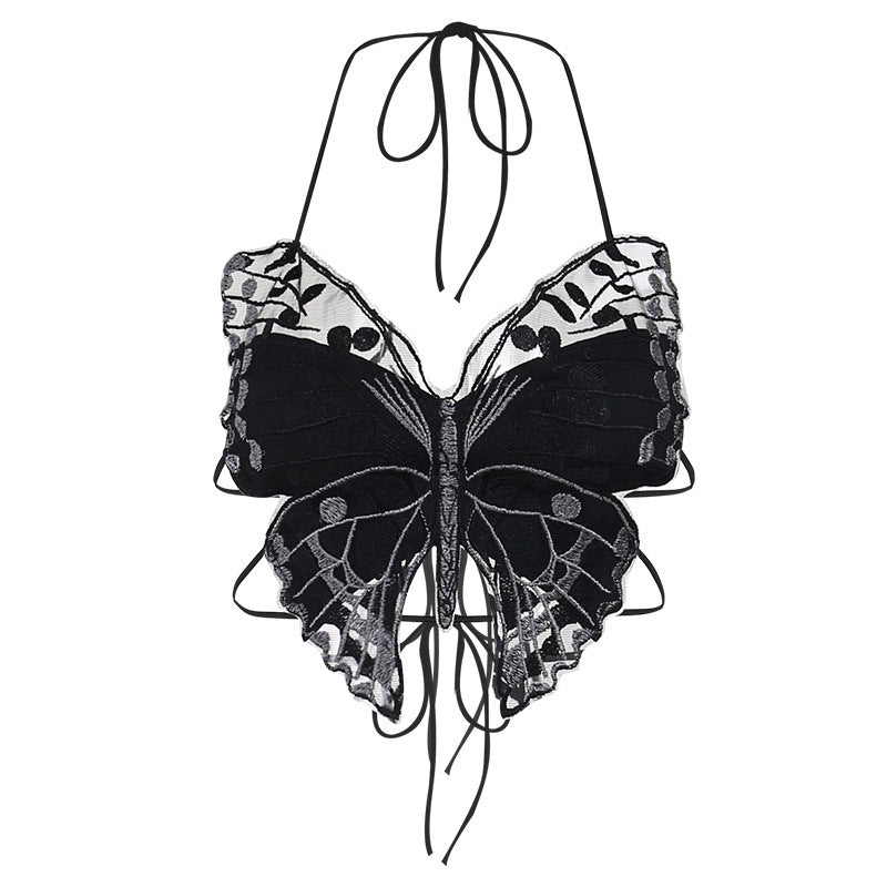 Summer Design Sense Street Hipster Dark Butterfly Lace With Tops