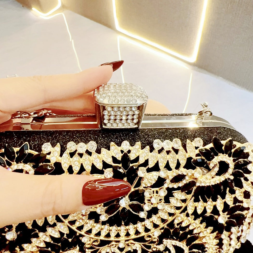 Women's Unique Niche Hand Rhinestone Dinner Evening Bags