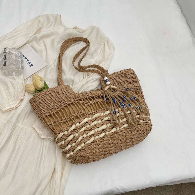 Women's Straw Large Capacity Summer Seaside Beach Tote Bags