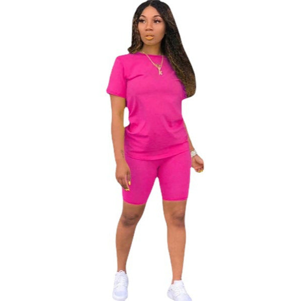 Color Model Solid Sports Casual Two-piece Suits