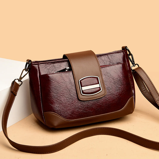 Women's Retro Style Mom Fashion Wax Leather Crossbody Bags