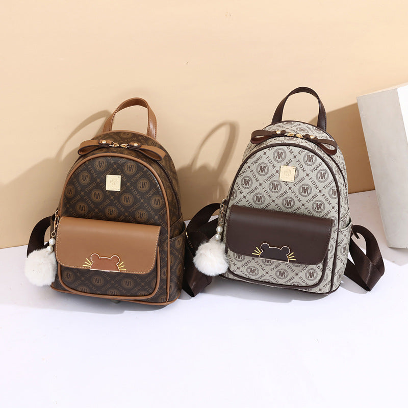 Women's Versatile Fashion Printed Mom Double Backpacks