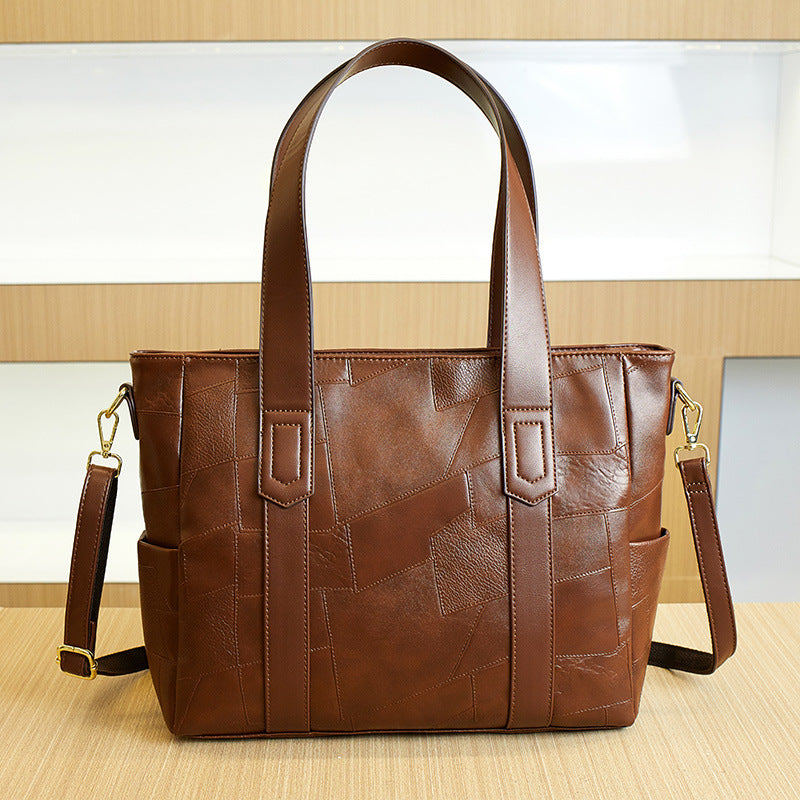 Women's Fashion Large Capacity Totes Soft Leather Shoulder Bags