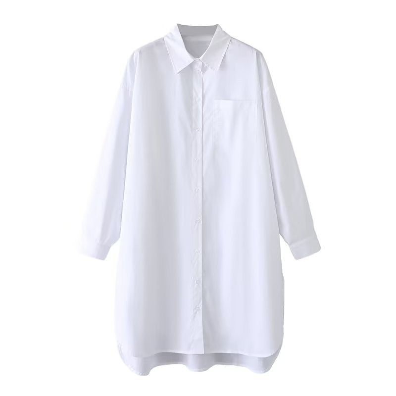 Women's Autumn Lapel Long Sleeve Loose Single-breasted Blouses