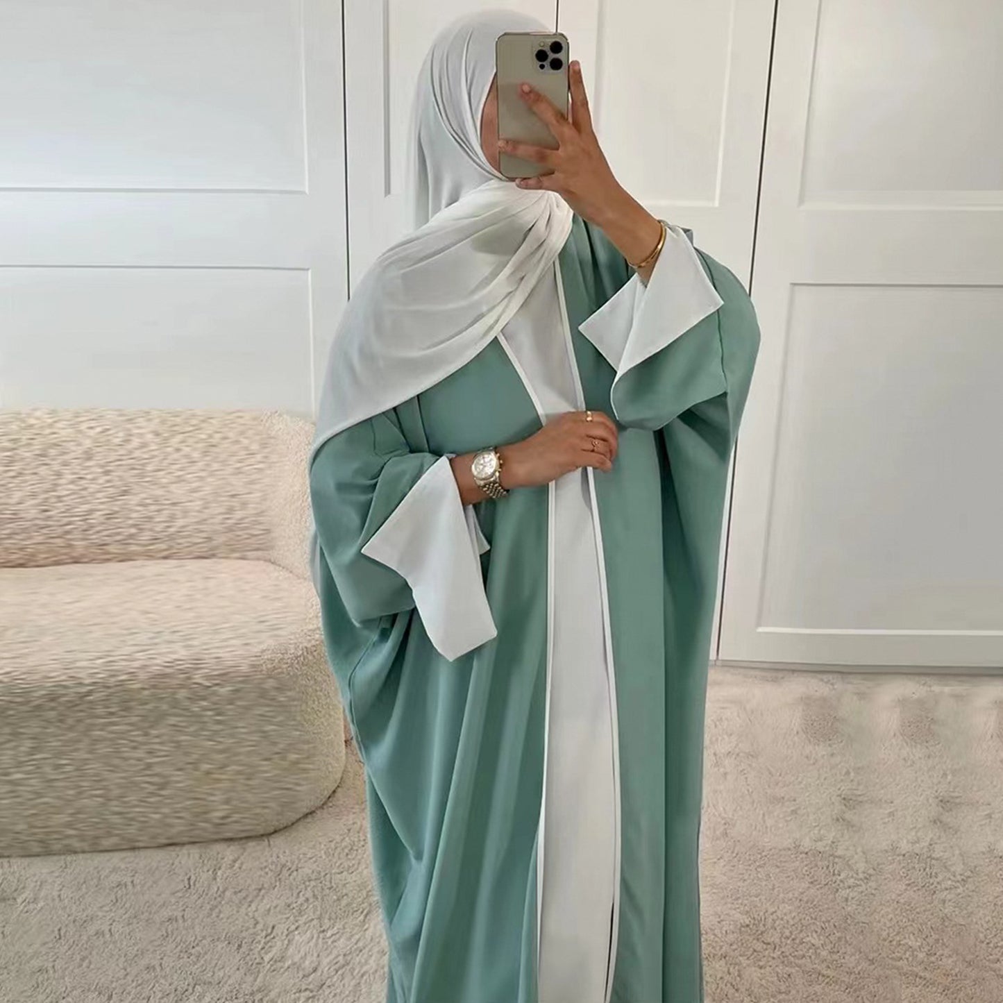 Cool Turkish Batwing Sleeve Stripe Robe Dresses