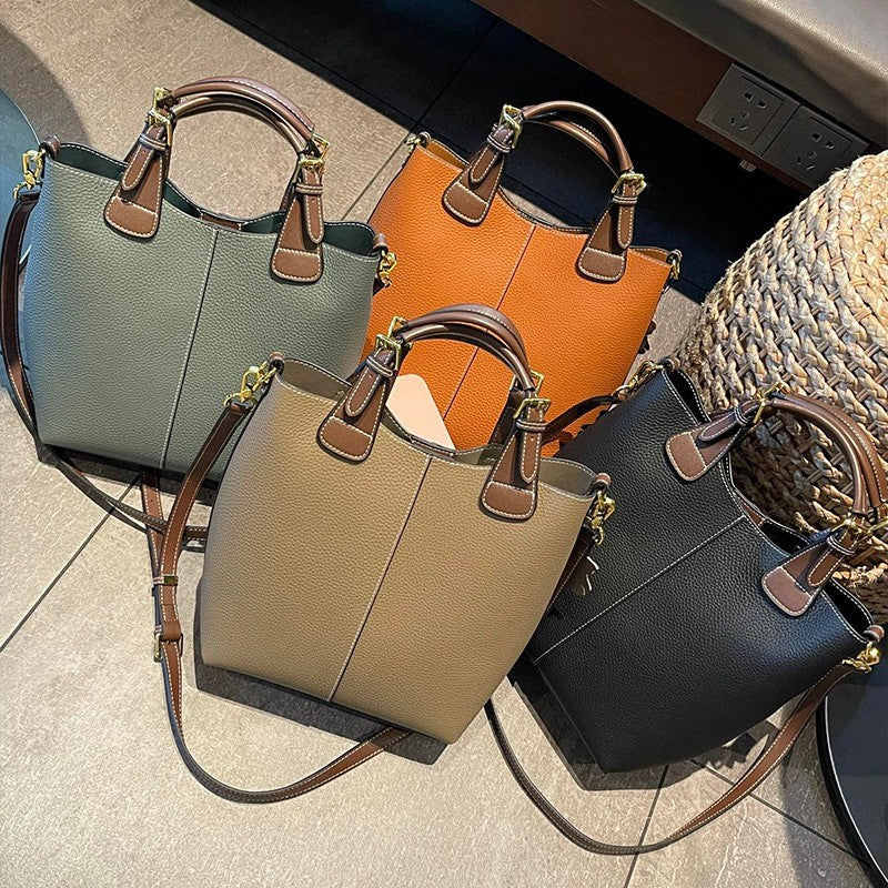 Women's Top Layer Cowhide Premium Commute Large Handbags