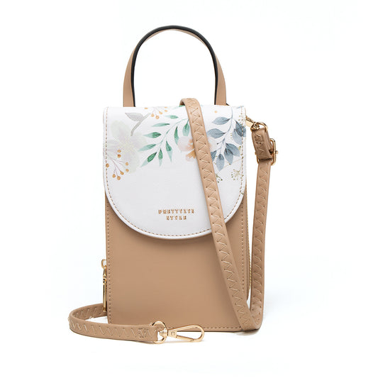Women's Po Touch Screen Korean Printed Flip Vertical Zipper Phone Bags