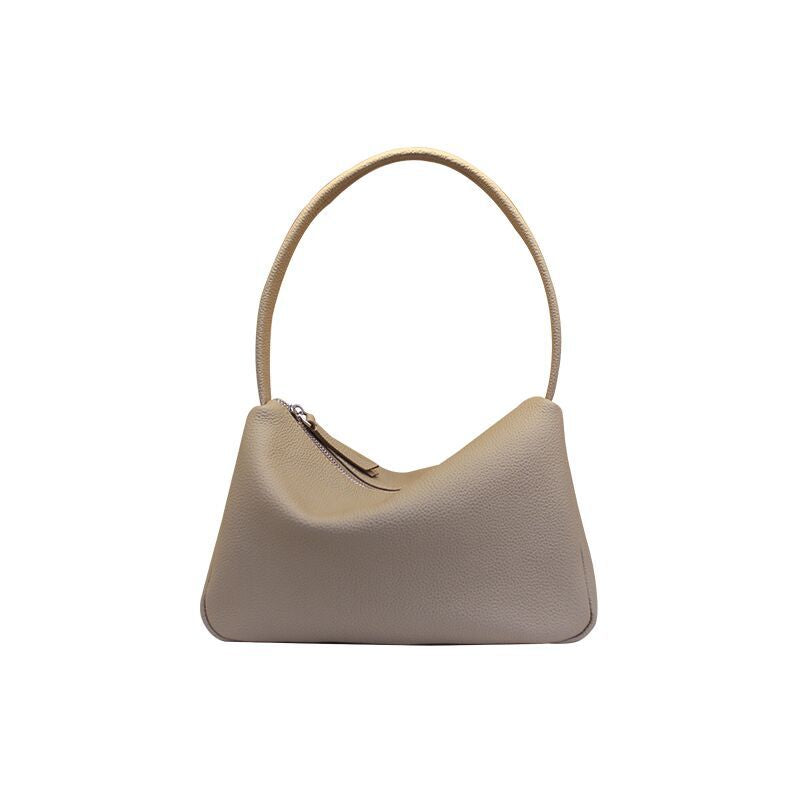 Women's Layer Cowhide French Underarm Portable Shoulder Bags