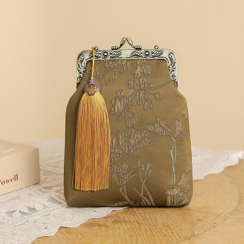 Antiquity Cheongsam Printed Gold Mouth Retro Ethnic Bags