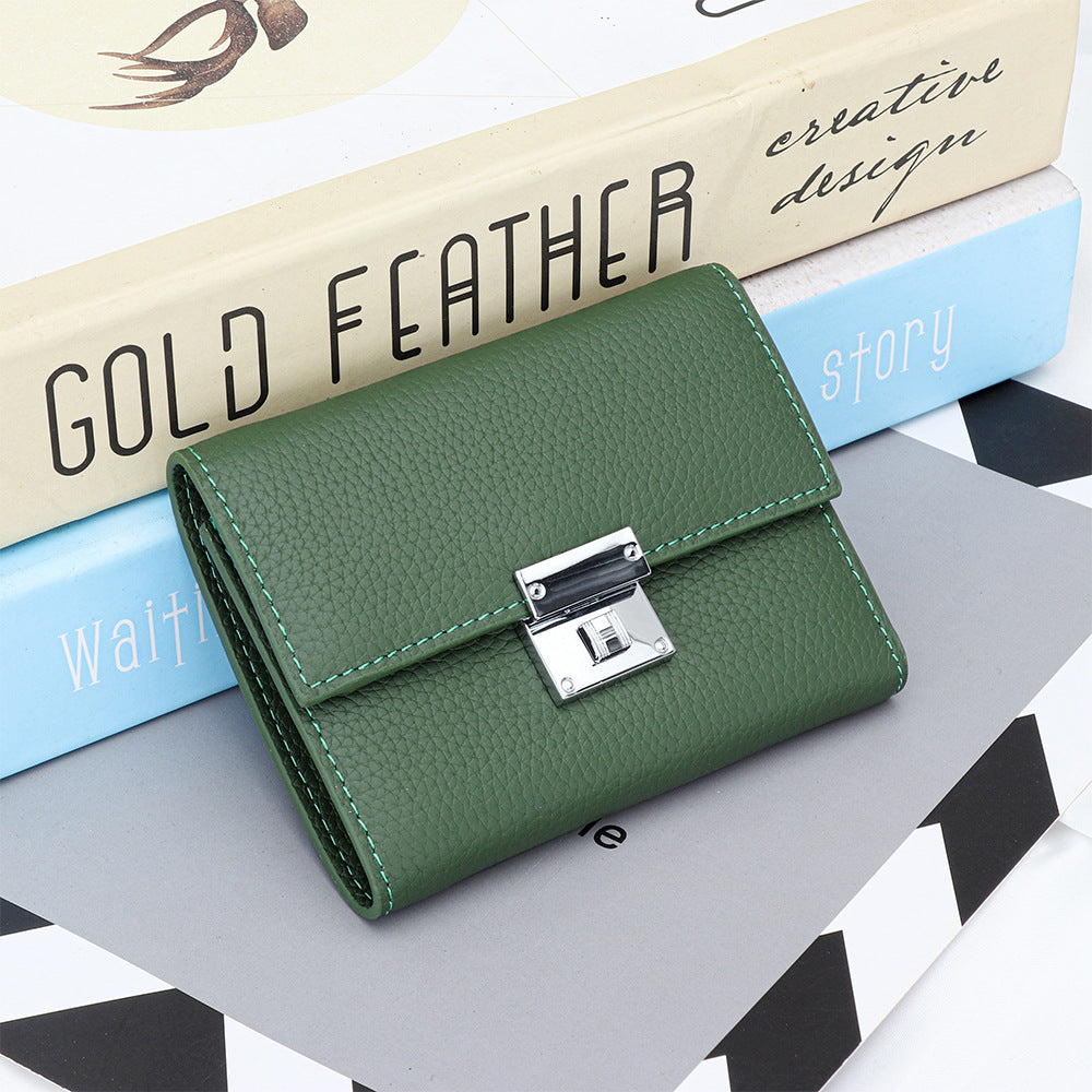 Women's Pure Top Layer Cowhide Short Fashion Ladies Wallets