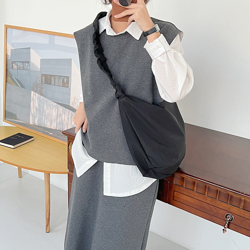 Women's Simple Fashion Out Pleated Strap Bags
