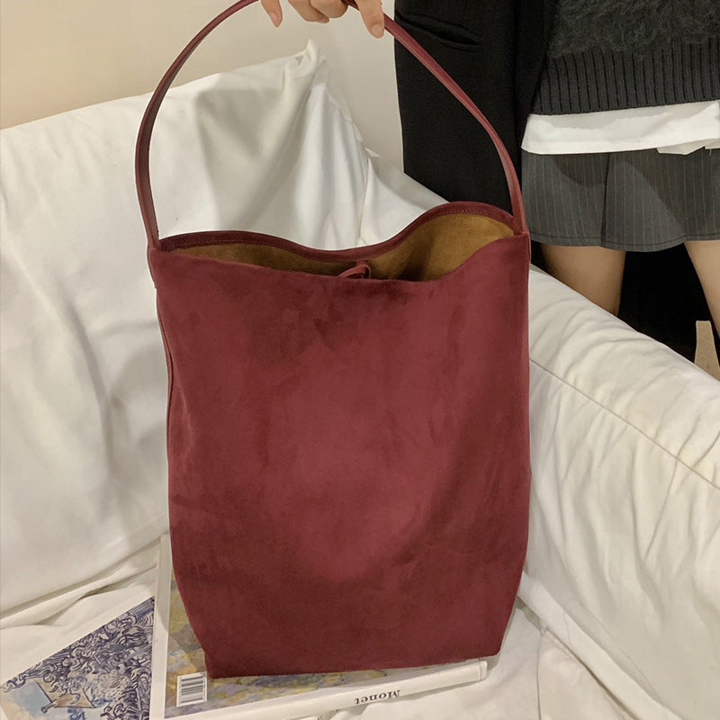 Women's Suede For Idle Style Cowhide Leather Handbags