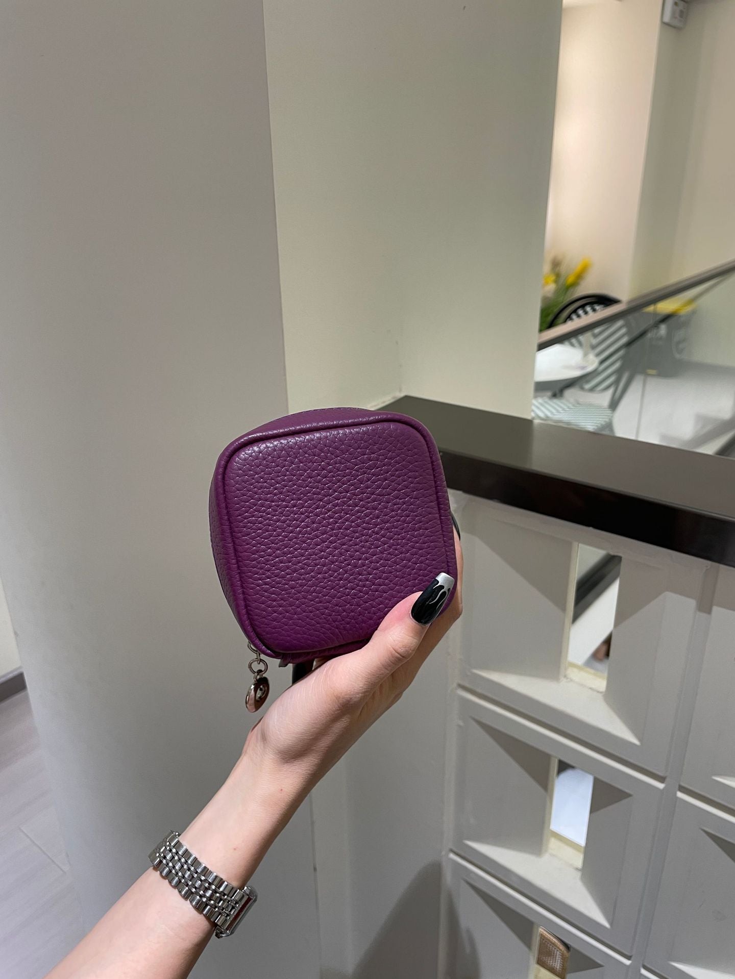 Top Layer Cowhide Halter Mini Storage Small Square Bags