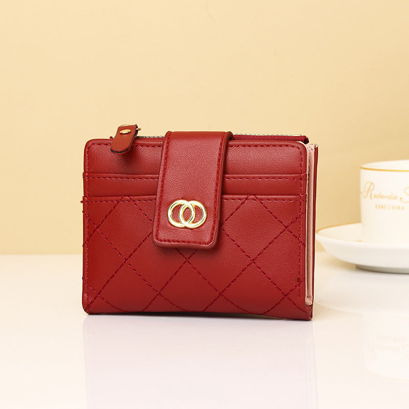 Women's Classic Style Embroidery Thread Short Ladies Wallet