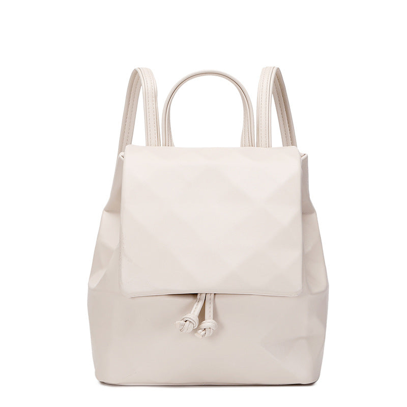 Women's Geometric Rhombus Fashionable Solid Color Drawstring Backpacks