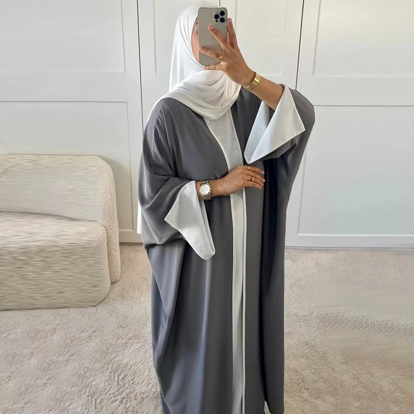Cool Turkish Batwing Sleeve Stripe Robe Dresses