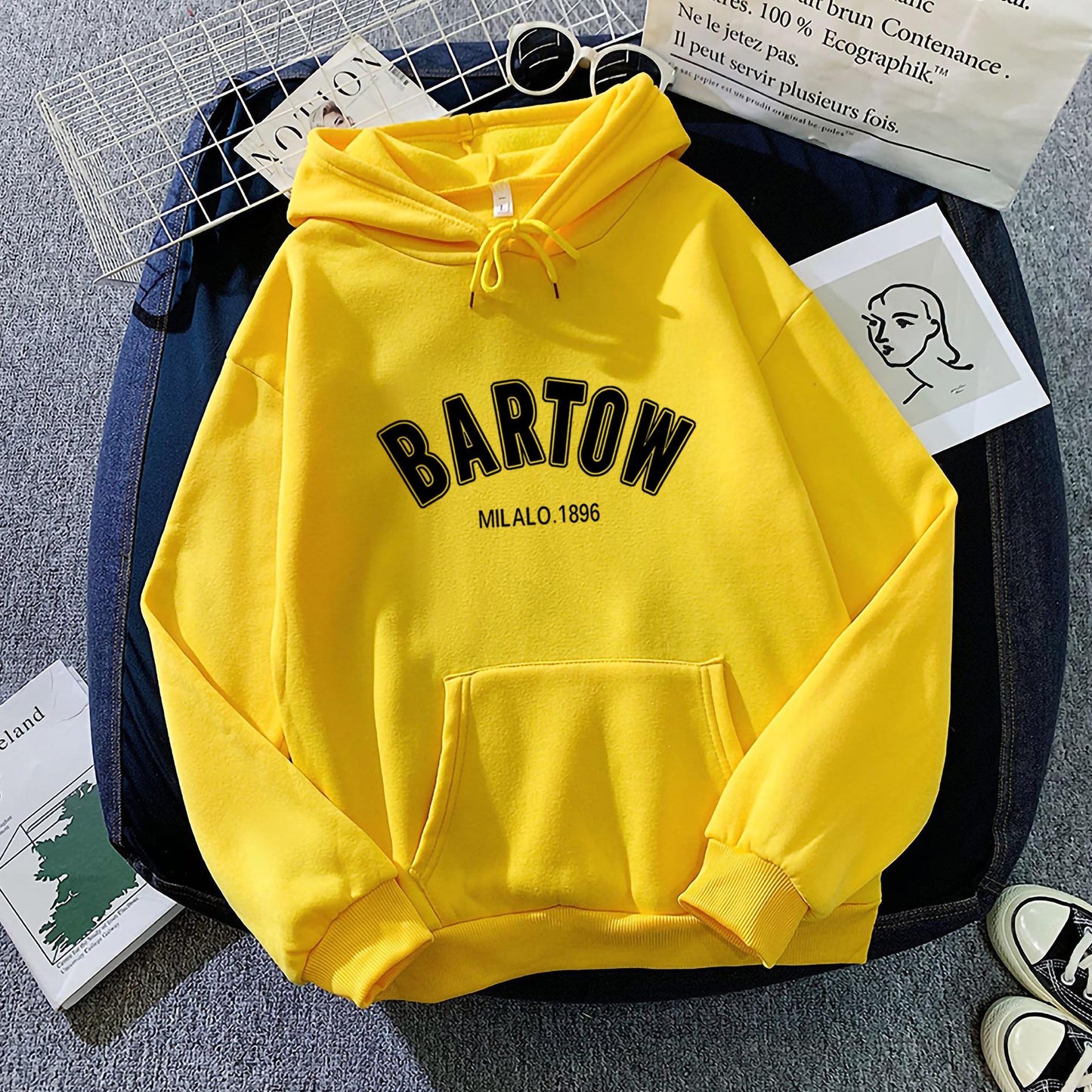 Creative Beautiful Stylish Fleece-lined Hoodie Loose Tops