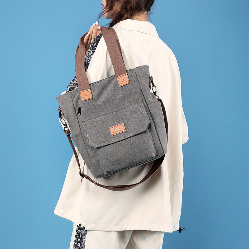 Women's Large Capacity Leisure Commute Trendy Canvas Shoulder Bags