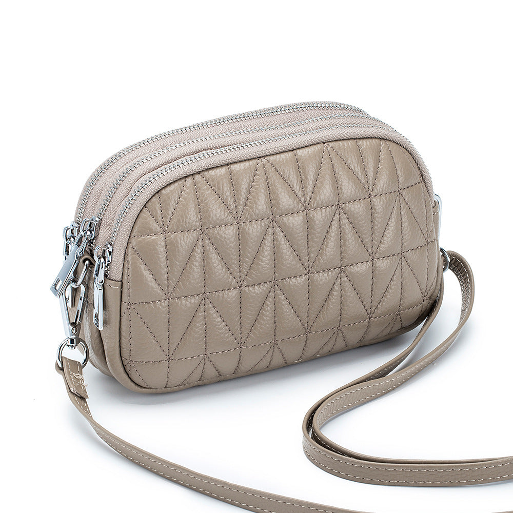 Women's Soft Leather Fashion Genuine Leisure Embroidery Crossbody Bags