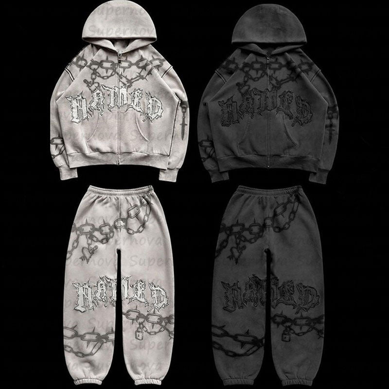 Women's & Men's & Fashion Printing Vintage Zipper Street Sweaters