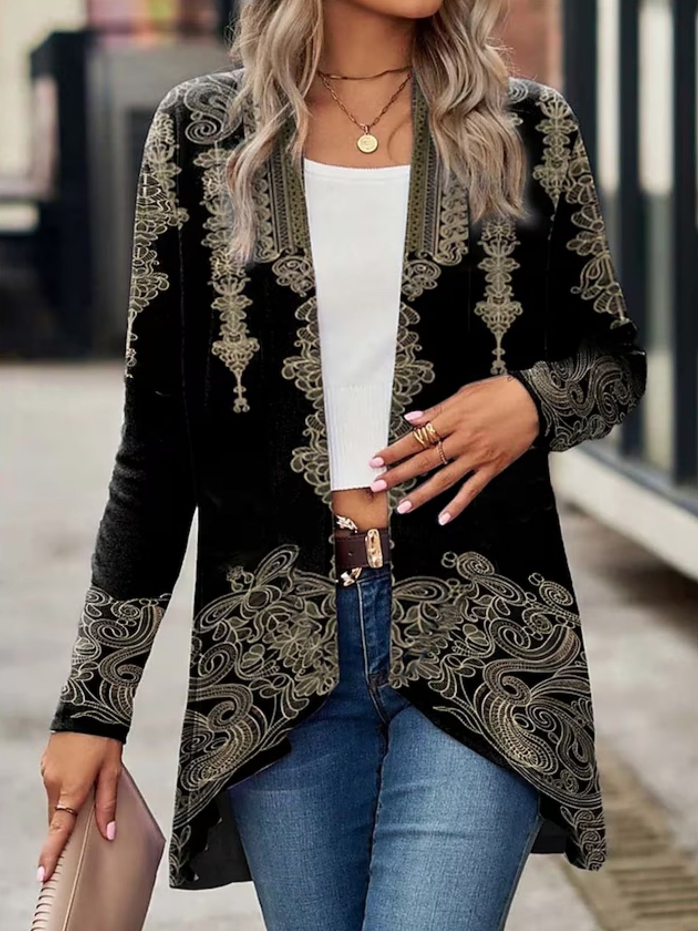 Women's Autumn Long Sleeve Plant Flower Print Blouses