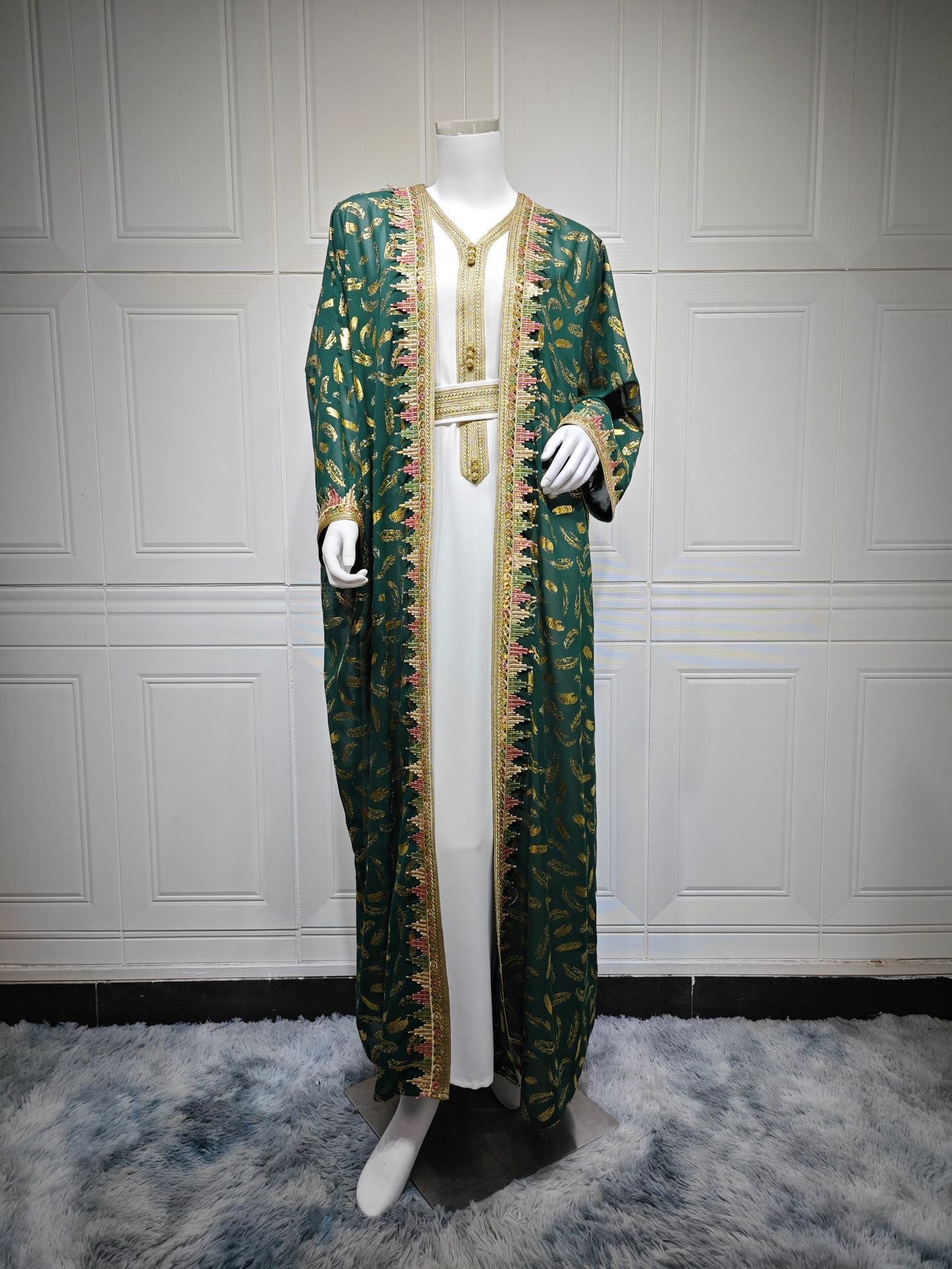 Women's Robe Dress Three-piece Chiffon Bronzing Clothing