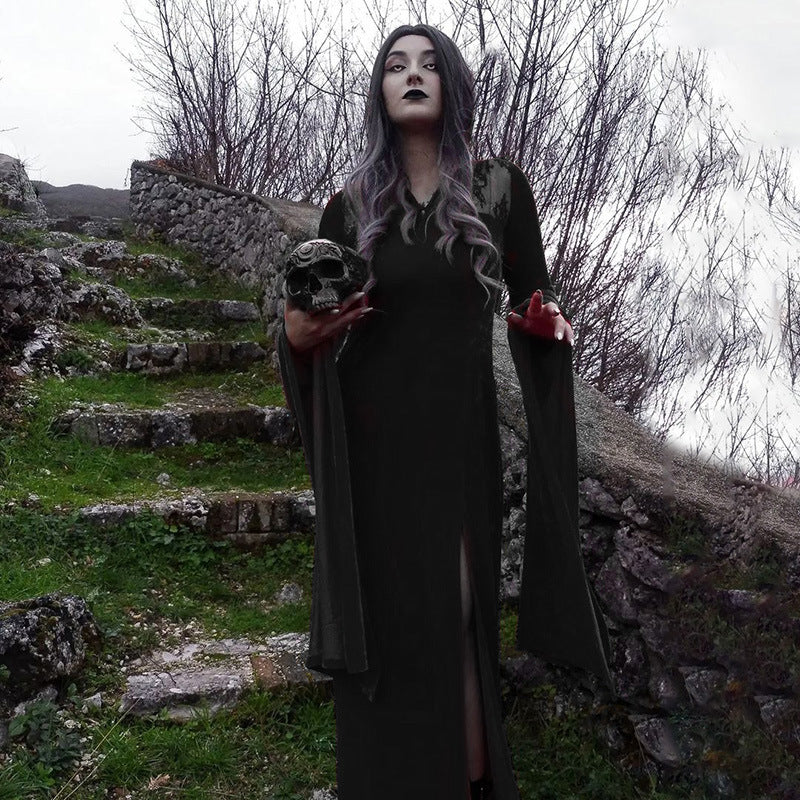 Women's Witch Sexy Split Maxi Dress Lace Dresses