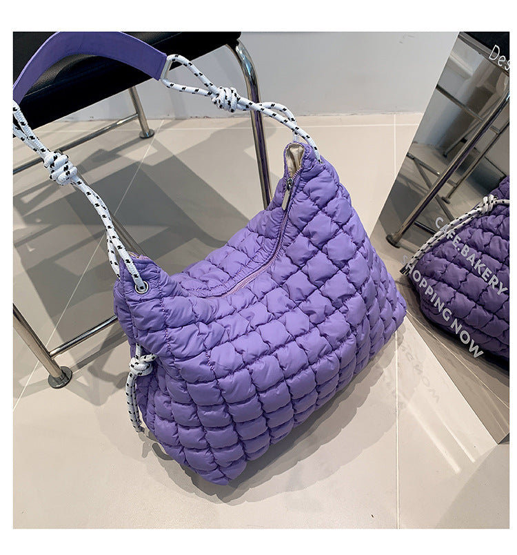 Women's Large Capacity Down Pleated Cloud Simple Crossbody Bags