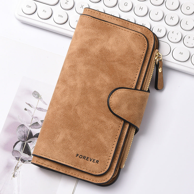 Women's Fashion Long Leather Hidden Hook Retro Ladies Wallet